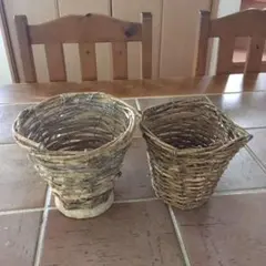 鉢カバー2個　バスケット　ガーデニング　観葉植物