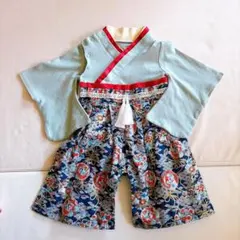 袴ロンパース　70サイズ　MarineBlue マリンブルー