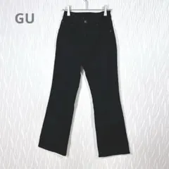 GU（ジーユー）ブラックデニム ストレートパンツ M ストレッチ