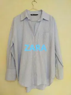 ザラ　ZARA　ストライプ長袖シャツ