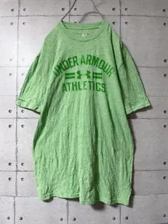 L*4様 アンダーアーマー M グリーン Tシャツ Heat gear 海外古着