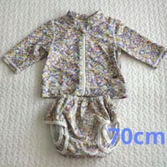 小花柄　ラッシュガード 水着セット 70cm 女の子