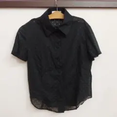 ジバンシー カットワーク刺繍 半袖ブラウス 黒のサムネイル
