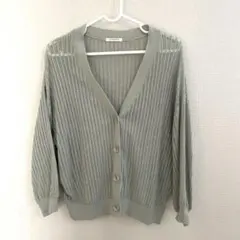 COLZA 5部丈　カーディガン　Lサイズ　淡いグリーン
