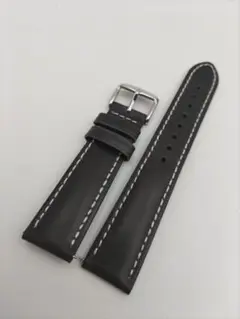 20mm新品ビンテージオイルワックスレザーベルト ダークグレー114