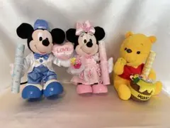 NTT電報　ミッキー ミニー プーさん ぬいぐるみ 3点セット