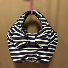 ケイトスペイド ストライプ柄リボン付きハンドバッグ