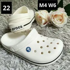 美品　crocs クロックス サンダル ホワイト　M4 W6　22のサムネイル