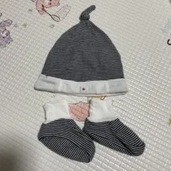 プチバトー　ニューボーン　帽子と靴下セット