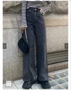 grl ハイウエストセミワイドデニムパンツ[cu472]