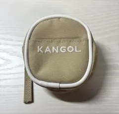 【匿名配送】KANGOL ジッパーポーチ ベージュ カラビナ付き【即日発送】のサムネイル