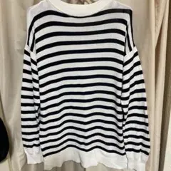 GU 白黒ストライプ 長袖ニット