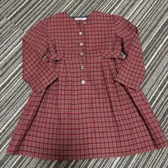 ファミリアチェック　長袖ワンピース