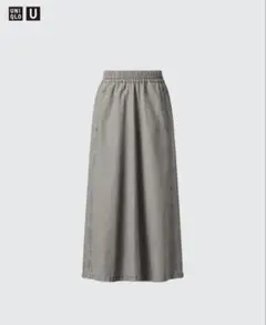 ユニクロU デニムイージースカート グレー S UNIQLO
