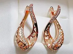 高級！！フープピアス　ローズゴールド　ハワイアンジュエリー　k18コーティング