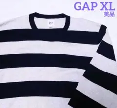 美品 GAP XL コットン クルー ネック ボーダー セーター