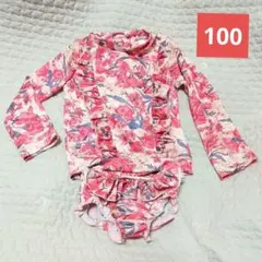 花柄 長袖 セパレート水着 ピンク　女の子用