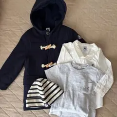 PETIT BATEAU ネイビーアウターと帽子セット 95cm