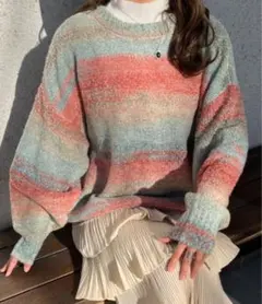 前後2wayグラデーションボーダーカーディガンのサムネイル