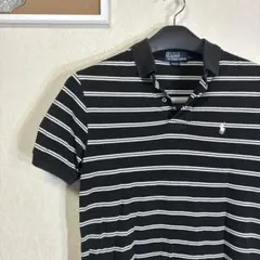 90s ラルフローレン　紺タグ　ブラックボーダー　ポロ　 polo Ralph