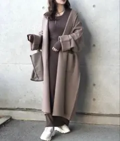 LAULEN Knit Shawl Coat ニットショールコート　新品タグ付きのサムネイル