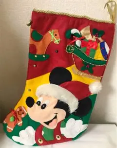 ディズニー　ミッキー☆クリスマスグッズ☆大きなくつ下　パッチワーク