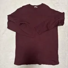 GU ジーユー クルーネック 長袖 Tシャツ ロンT ボルドー Lのサムネイル