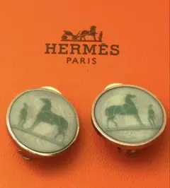 HERMÈS エルメス コロゾ イヤリング グリーン×シルバー　イヤーカフのサムネイル