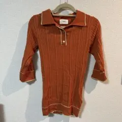 Ungrid オレンジリブポロニット Fサイズ