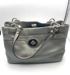 COACH★ コーチ ハンドバッグ トートバッグ ターンロック シルバー