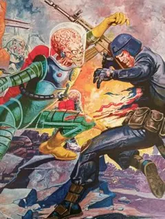 マーズアタック　戦闘シーン メタルウォール　ブリキ看板