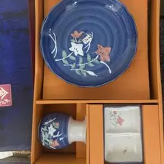 天ぷら揃 食器セット 美濃焼　花柄 藍色