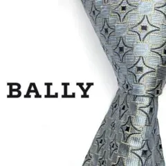 ◆美品◆BALLY バリー ネクタイ 水色 ダイヤ柄 光沢感のサムネイル