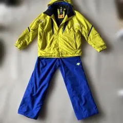DESCENTE スキーウェア 上下セット キッズ イエロー ブルーSサイズ
