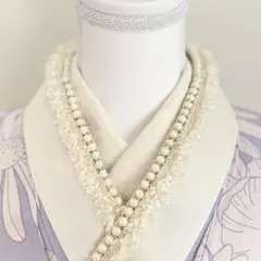 成人式振袖　金パールフリル重ね襟伊達襟半衿　卒業式袴　浴衣着物　帯七五三