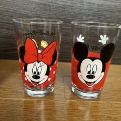 レトロミッキー ミニー ガラスコップ セット