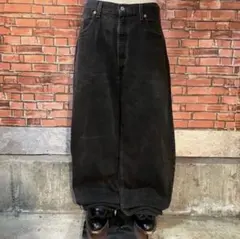 古着 00s USA製 Levi's 550 ブラックデニム ワイド baggy