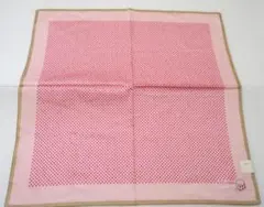 O-49-70/未使用 CELINE セリーヌ 大判ハンカチーフ ピンク ドット