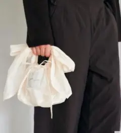 moussy 巾着バッグ ホワイト
