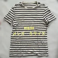 美品　メンズ　H&M ボーダー クルーネック 半袖Tシャツ Sサイズのサムネイル