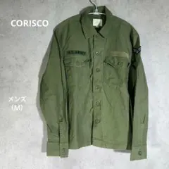 『CORISCO』コリスコ（Ｍ）長袖トップス U.S.ARMY ワッペン カーキのサムネイル