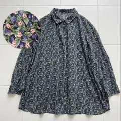 美品✨ ローレンラルフローレン ペイズリー プリーツ ボウタイシャツ