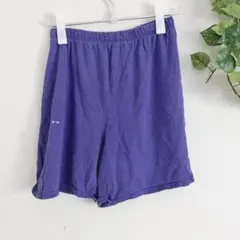 ヘインズ ショートパンツ 無地 M 裾カットオフ風 紫やわらかいコットンM〜Ｌ