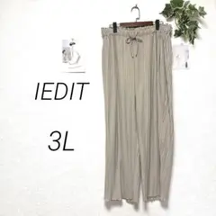 10402-2 イディット IEDIT プリーツカジュアルパンツ 3L 無地のサムネイル