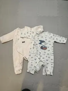 ウサギとスヌーピー ロンパース 2点セット