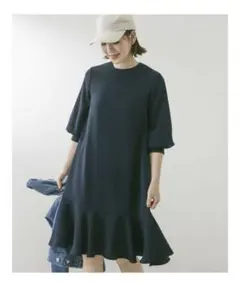 F by ROSSO ジョーゼット裾フレアワンピース