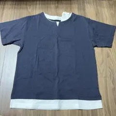 THE SHOP TK ネイビー Vネック Tシャツ 160cm 新品のサムネイル