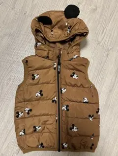 【値下げ！！】H&M ミッキーマウス柄 フード付きベスト 92cm