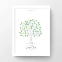 モノクロウエディングツリー 結婚証明書 結婚式 二次会 スタンプパッド 葉っぱ