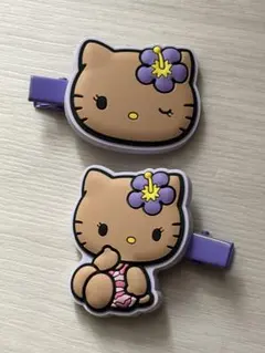 ヘアクリップ　HELLO KITTY ハローキティ 日焼けキティ 前髪クリップ